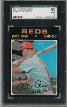 1971 O-Pee-Chee #100 Pete Rose SGC MINT 9 (PSA 1 of 1)